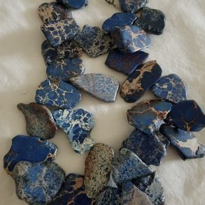 Blue Jasper Chunky Stone Statement Necklace